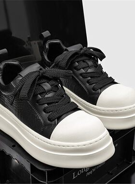 YGY运动百搭设计感板鞋翘头休闲潮款男鞋厚底舒适高街潮流滑板鞋