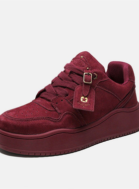 YGY秋季美式复古设计感厚底面包鞋男女同款潮牌百搭休闲板鞋