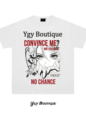 YGY潮牌320g重磅纯棉字母印花T恤2026年夏季学生百搭情侣短袖上衣