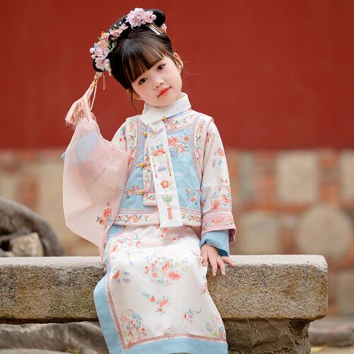 女童夏季薄款汉服超仙旗袍套装