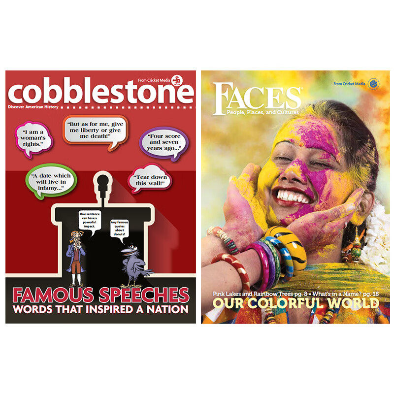 英文蟋蟀儿童期刊历史文化系列面孔/鹅卵石11-16岁2021年期刊2册进口少儿英语杂志 2021年4月刊