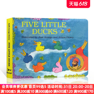 Ducks 儿童英文原版 绘本 纸板书Five 正版 进口 6岁低幼宝宝英语学习启蒙童书 Little 中图原版 五只小鸭子