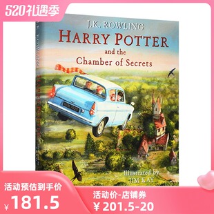 小说 版 potter 全彩插画 the 英语书籍 Jim Kay插画书 secrets harry and 哈利波特与密室 英文原版 JK罗琳 插图精装 chamber
