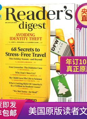 【全年订阅】reader's digest (US.Ed) 读者文摘 美国原版杂志 英文文学 10期期刊 原版进口 期刊杂志 报刊书籍