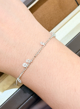HASES 泪钻满天星璀璨珠珠手链露珠星河手链(进口纯银镀18K真金)