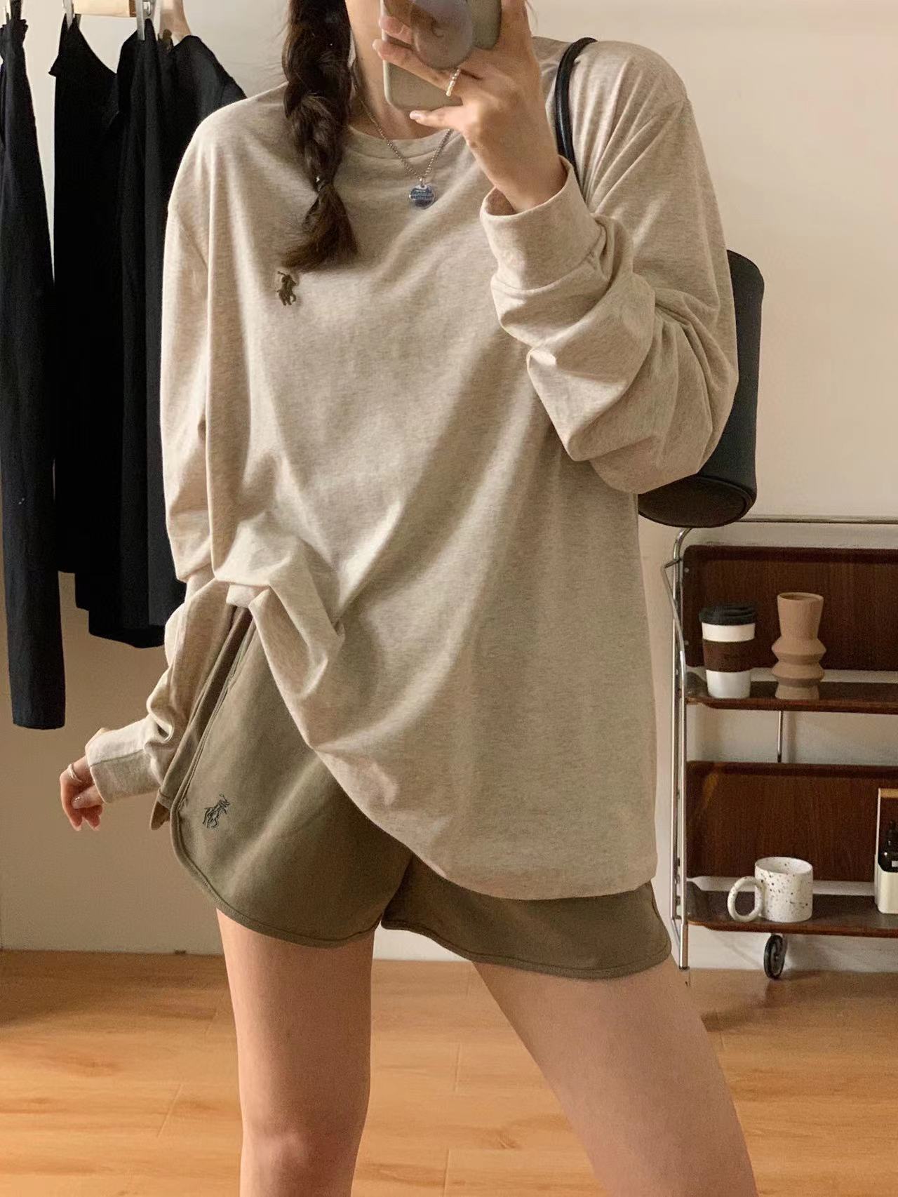 长袖休闲薄慵懒棉女休闲百搭套装