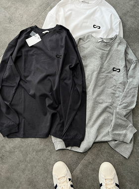 【STS】Basic Logo三色300G双纱分割肩线百搭印花廓形长袖Tee潮流