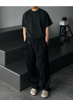 【STS】Suger Pants立体剪裁捏线宽松垂感百搭直筒西裤长裤男