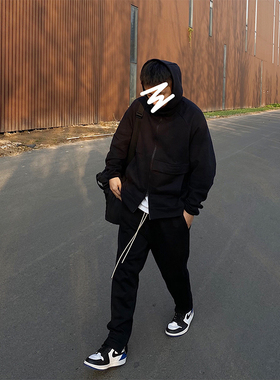 【STS】 Basic Pants重磅加绒侧拉链百搭街头 卫裤 长裤 男女潮裤