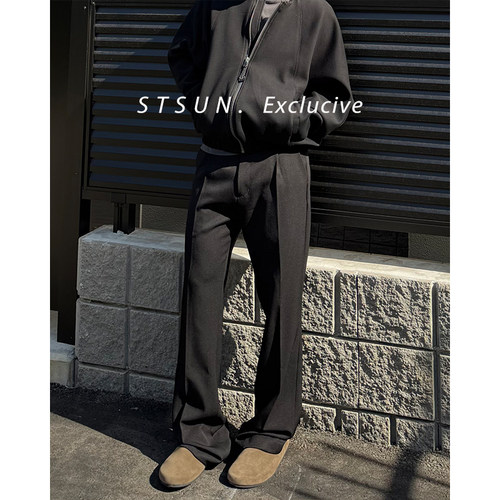 STS斜纹垂顺高级感捏褶西裤