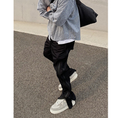 男潮流 Zipper双压胶拉链韩系高街机能百搭休闲长裤 STS Double