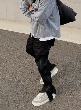 【STS】Double Zipper双压胶拉链韩系高街机能百搭休闲长裤男潮流