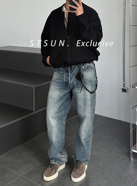 【STS】Waves Jeans复古水波纹 奢感蓝调 直筒百搭自然做旧牛仔裤