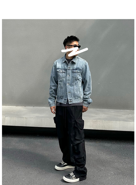 【STS】Lori Jacket复古廓形短宽做旧百搭牛仔夹克外套boxy男