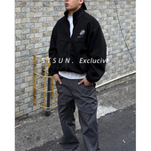 保暖层次搭配拉链卫衣 Hoodie加厚立领短宽boxy印花 STS Iron