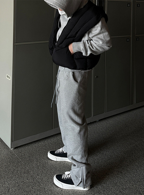 【STS】Iwarm Pants加绒保暖直筒拉链一体式卫裤百搭运动休闲裤男