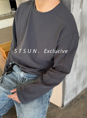 【STS】Rarely Tee反做肌理感 结构线条 慵懒宽松高级舒适长袖T