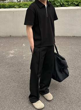【STS】Chiller Polo基础小活页珠地棉简约百搭拉链polo衫男