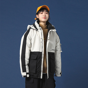 工装棉衣男女中性风 大口袋连帽大码棉服 M808图片