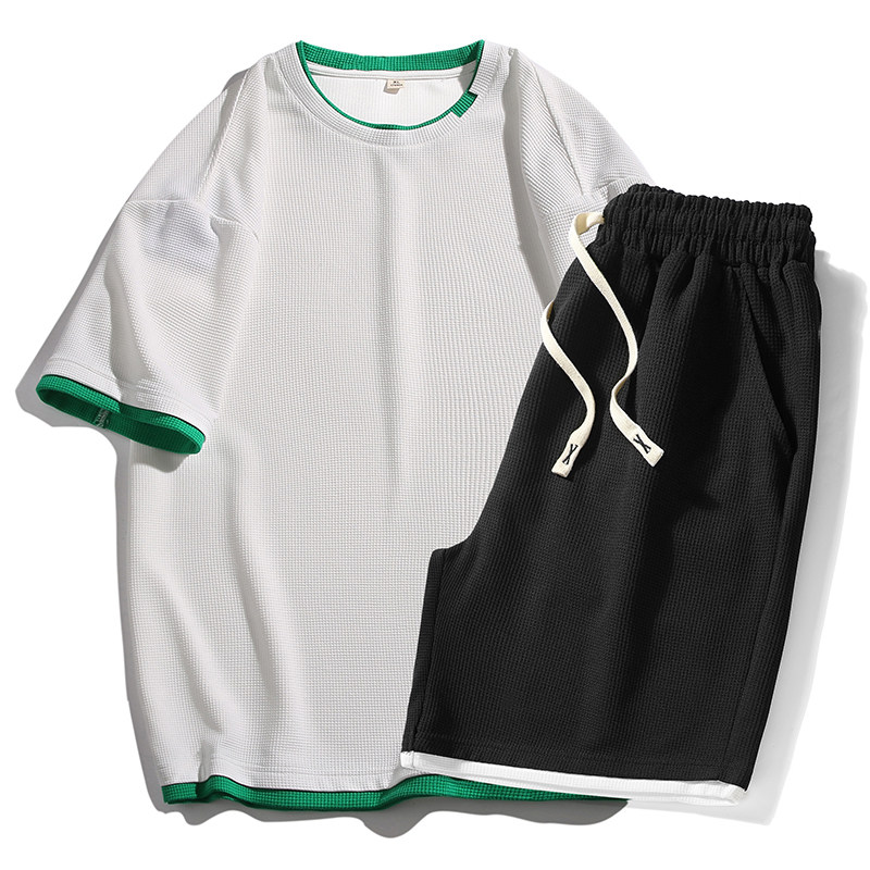 夏季款短袖短裤运动休闲套装男士宽松圆领男女班服套装 t2608 p38图片