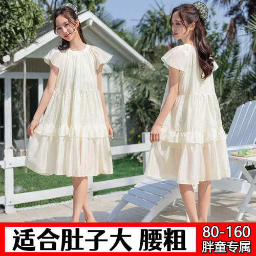 胖女童加肥加大连衣裙80-160斤