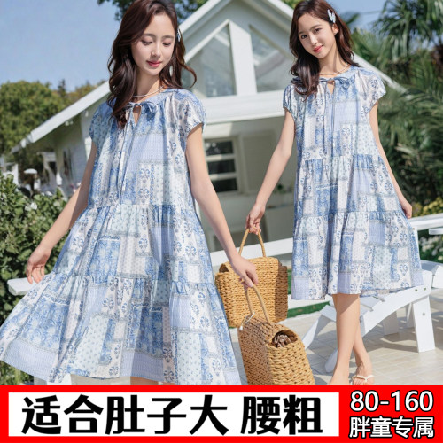 胖女童加肥加大连衣裙80-160斤