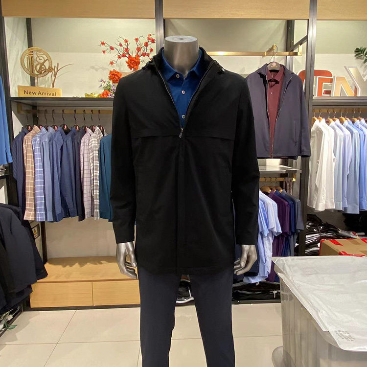 凯迪东尼.凯文莱德男装正品秋冬新款可拆帽休闲棉服男风衣NQ0410