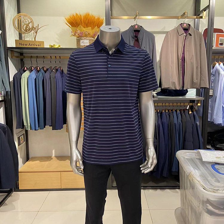 凯迪东尼凯文莱德男装正品夏季新款翻领条纹POLO衫短袖T恤NX1633
