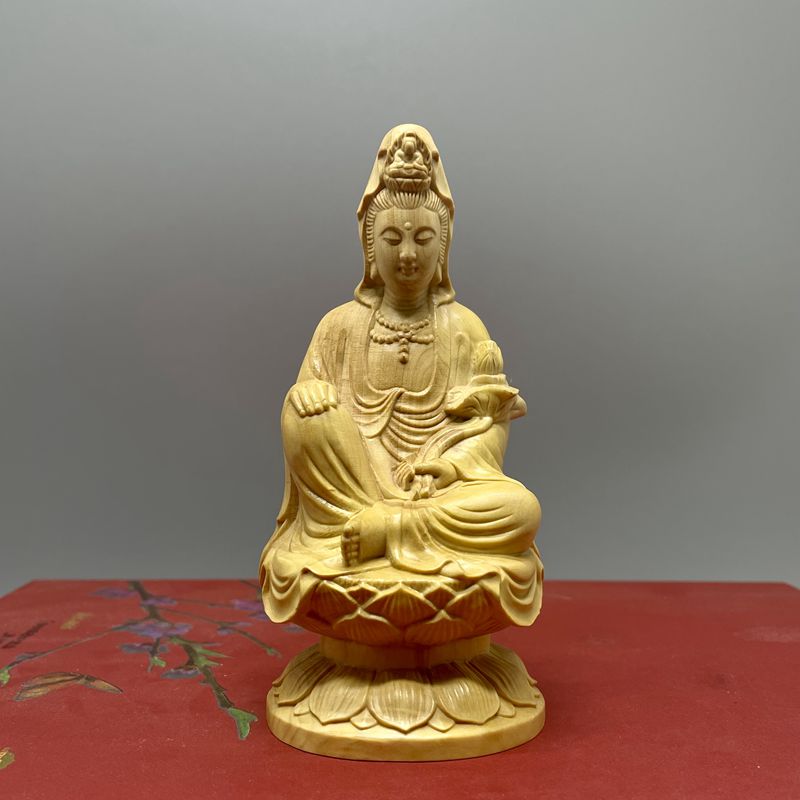 小叶黄杨木雕刻居家车载摆件供奉