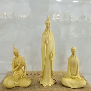 黄杨木实木雕刻居家客厅饰品摆件神像行禅听禅坐禅北魏佛像工艺品