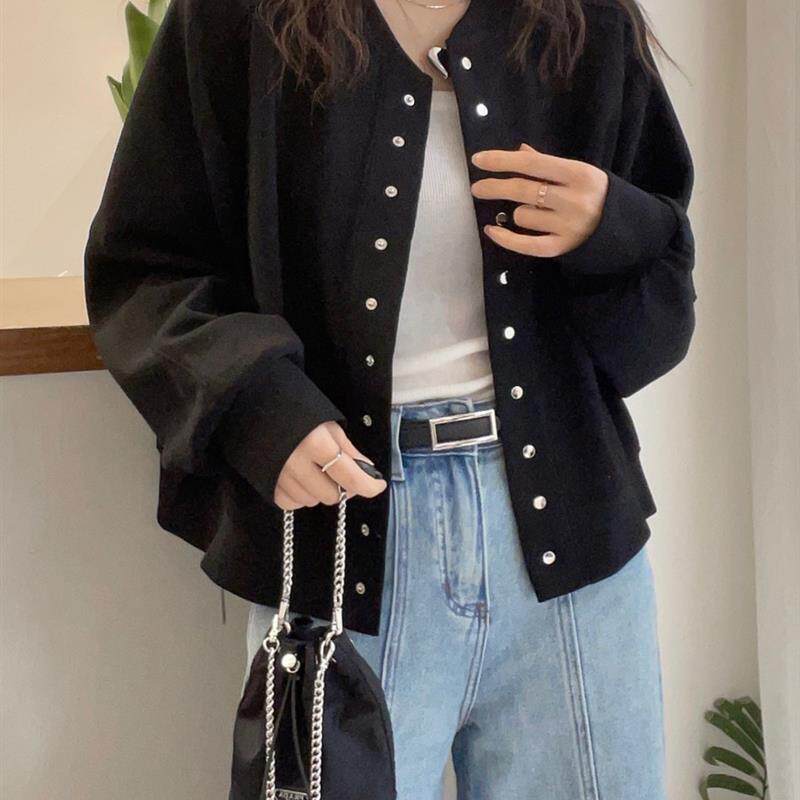 卫衣开衫短外套女欧洲站早春秋新款欧货女装时尚棒球服夹克潮