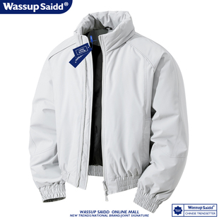 WASSUP 高街飞行宽松加厚棉衣冬 SAIDD双拉链三防立领棉服男女美式