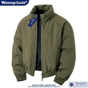 棉袄 飞行夹克加厚棉衣冬短款 WASSUP SAID三防立领棉服男女美式