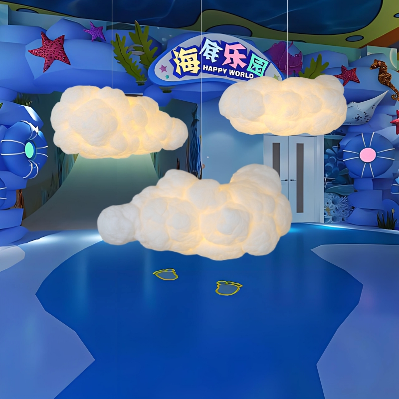 儿童云朵灯幼儿园吊灯游乐场棉花