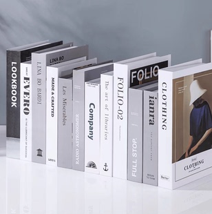 北欧简约假书样板间书房仿真书客厅办公室书吧创意摆件模型装饰书