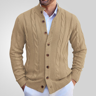 Casual stand-up collar sweater jacket休闲立领针织衫外套毛衣