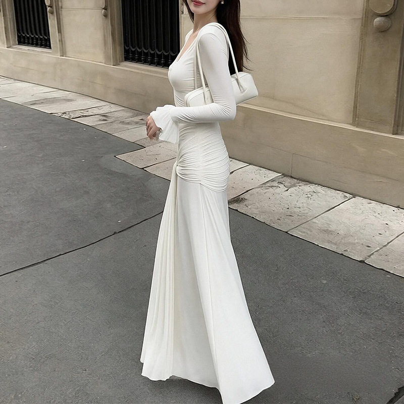 春季新款女装跨境欧美法式连衣裙