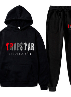 青春活力情侣闺蜜两件男女式连帽衫秋冬加绒TRAPSTAR卫衣休闲套装