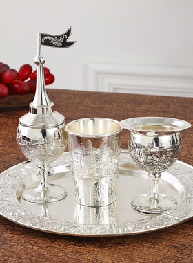 欧式复古金属装饰摆件酒具壶杯子