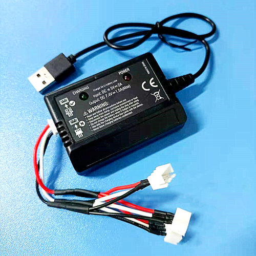 遥控坦克EV2三针平衡充电器漂移履带式装甲车玩具配件电池 充电线