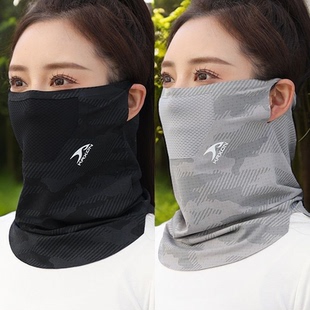 夏季 挂耳防晒面罩护颈全脸防紫外线冰丝骑行钓鱼户外脖套口罩 男士