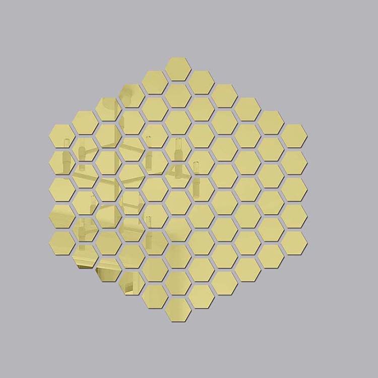 镜面亚克力3D立体六边形墙贴美化装饰贴画蜂窝六角形卧室自粘定制