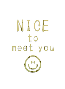 NICE to neet you3D立体英文镜面亚克力墙贴贴纸美化装饰贴画定制