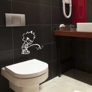 小男孩卫生间图标3D立体美化装饰贴画亚克力墙贴厕所墙面遮丑定制