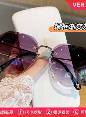 女士偏光无框防紫外线可配度数墨