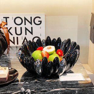 高级感水果盘家用客厅陶瓷糖果零食摆放盘茶几高档精致高颜值果篮