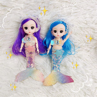 美人鱼公主娃娃逼真洋娃娃过家家换装套装玩具女孩生日礼物