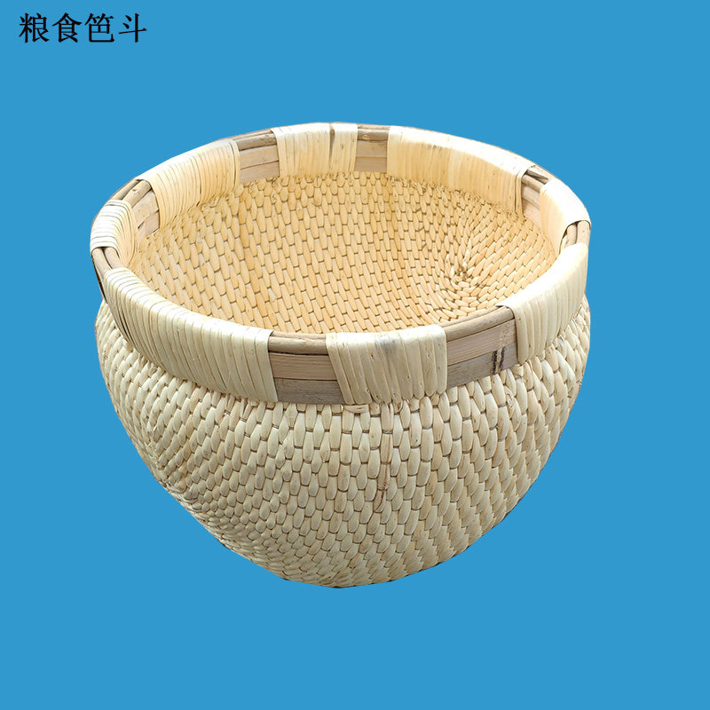 笆斗纯手工编制提斗粮食加工用具柳条柳编米斗巴斗收纳粮斗栲栳