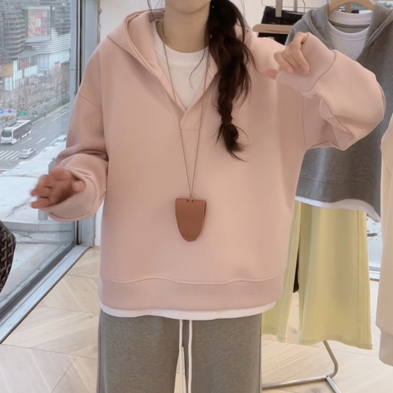 小个子休闲简约连帽上衣
