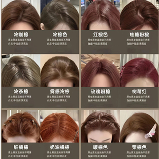 男女生自己染发膏剂2026免漂新色盖黄白发温和不沾头皮可可棕奶茶